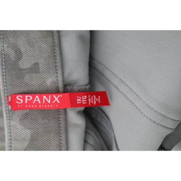 NEW SPANX Women 1X Jean-ish Ankle Leggings Stone Wash Camo High Rise - Picture 7 of 12